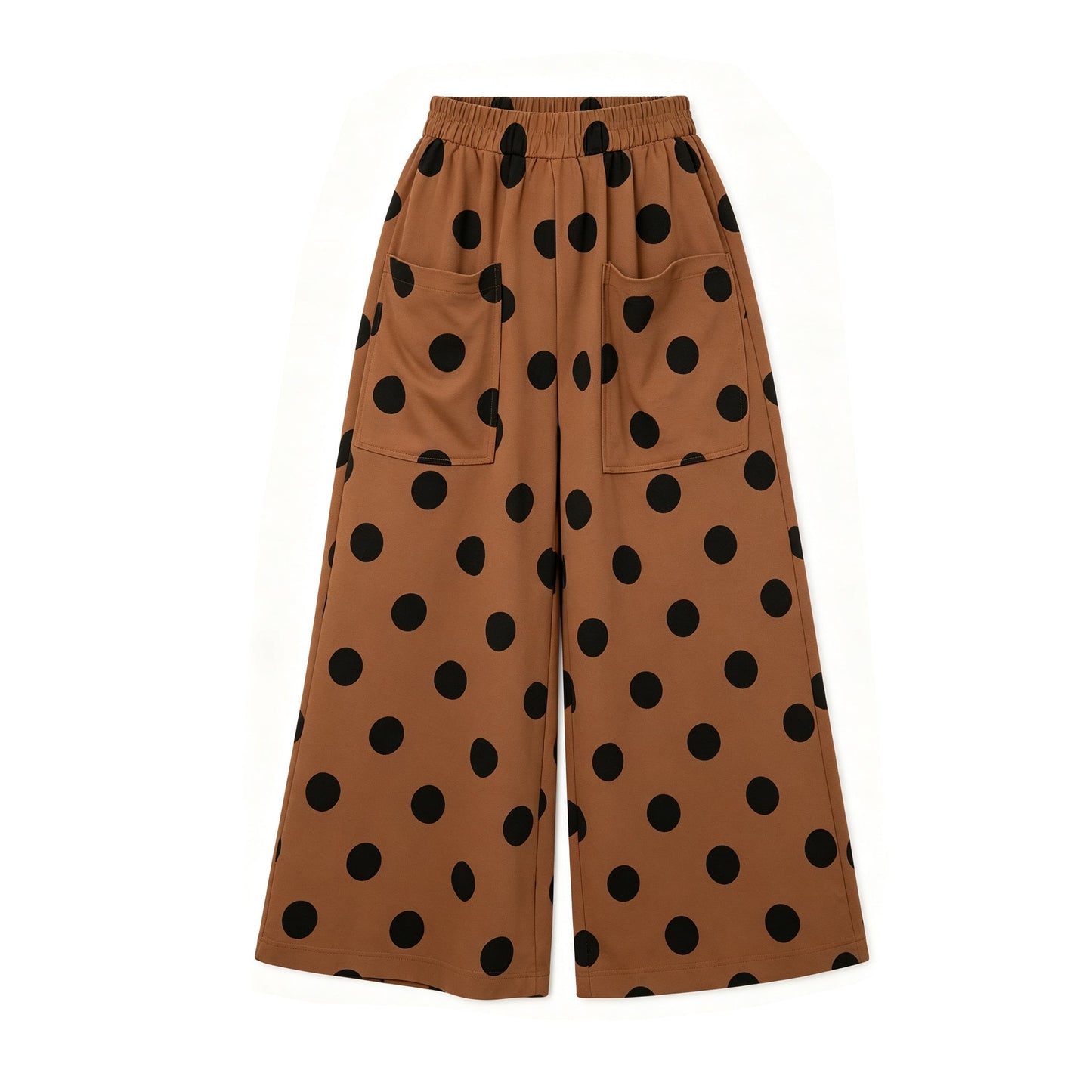 Preorder MOQ 5 pcs Each Dots Pocket Brown Mommy And Me Wide Leg Pants 202609