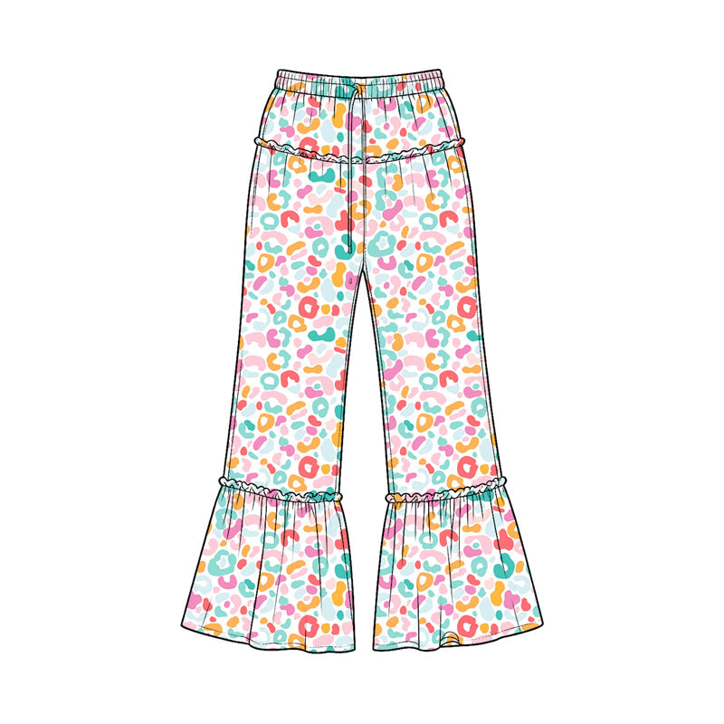 Preorder MOQ 5 pcs Each Style Colorful Leopard Girl's Wide-Leg Pants Kids Matching Clothes£¨¸±±¾£©