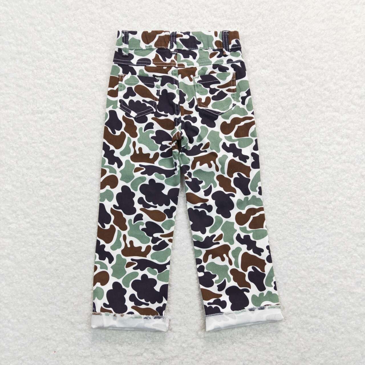 P0413 Green leopard Girls Denim Jeans