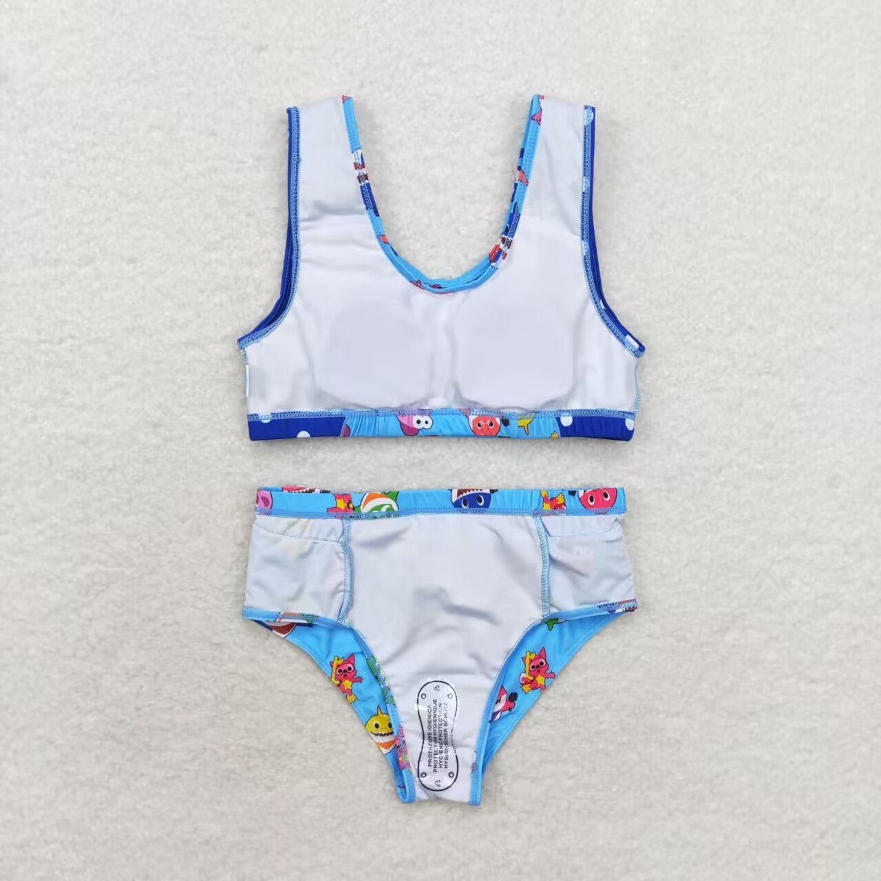 S0280 baby shark Cartoon Shark Blue swimsuit set High quality