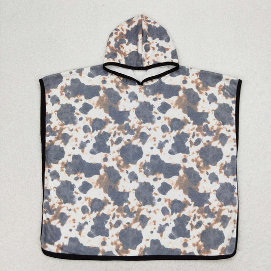 S0328 Brown black cow-print hooded bathrobe of high quality Comfortable and easy to use