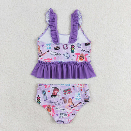 S0389 RTS swift Purple Lace swimsuit set