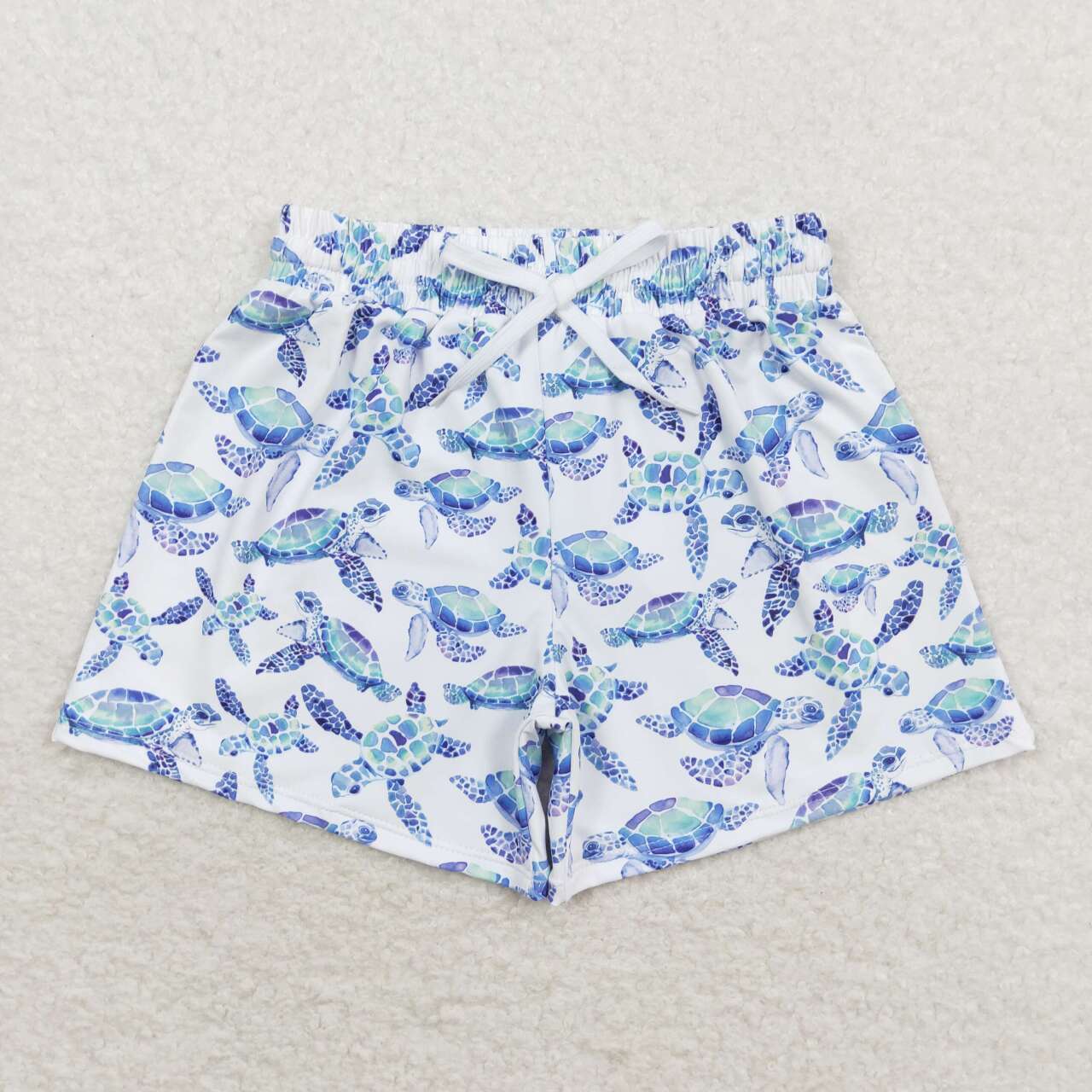 S0431 Turtle white swimming trunks high quality wholesale customized kids shorts