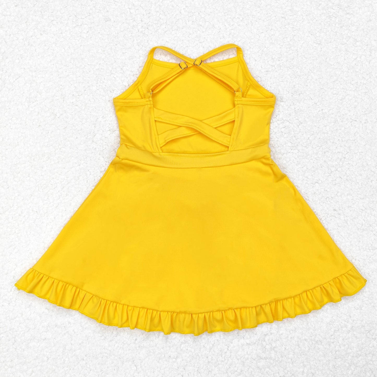 S0455 Solid yellow tracksuit dress