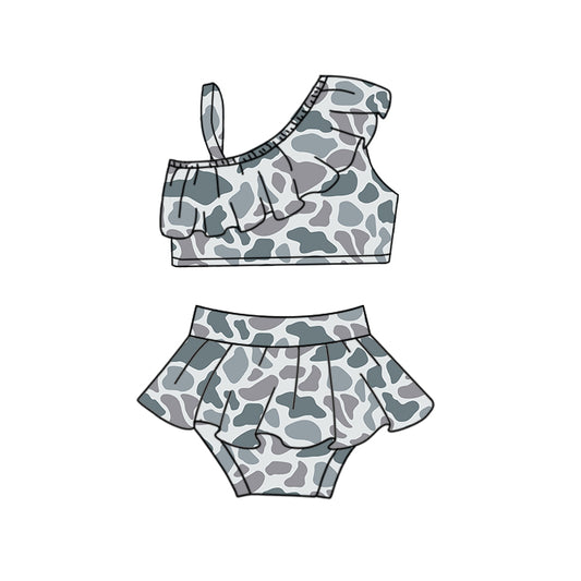 Preorder S0457 Brown and gray camouflage lace bathing suit