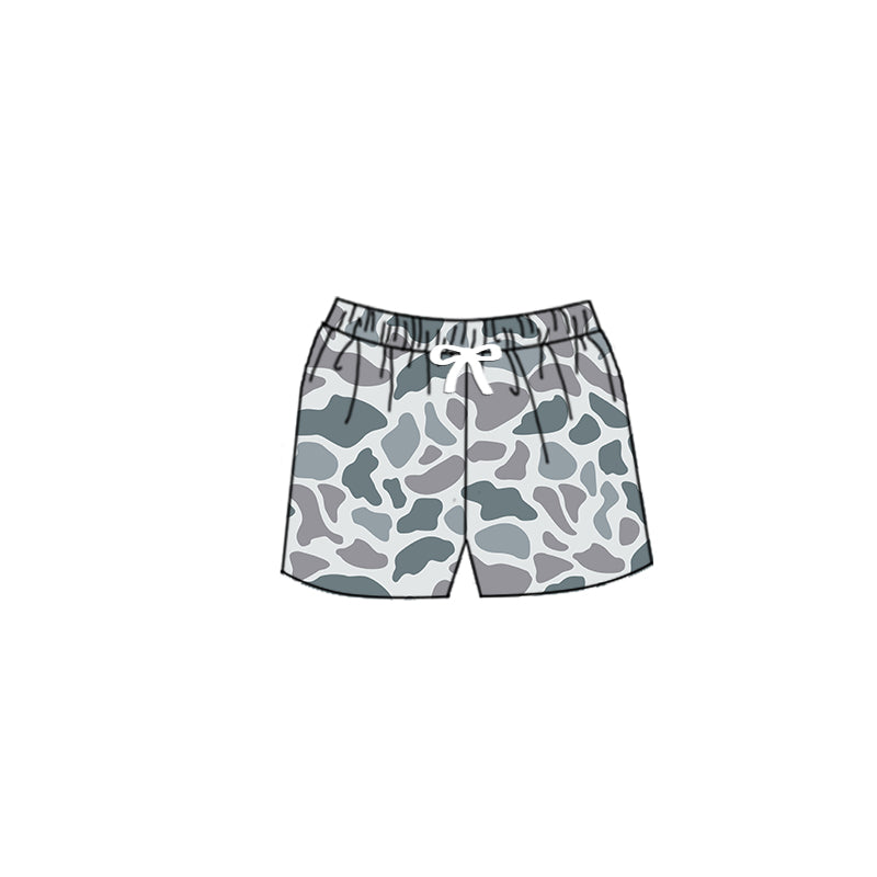 Preorder S0458 Brown and gray camouflage swim trunks