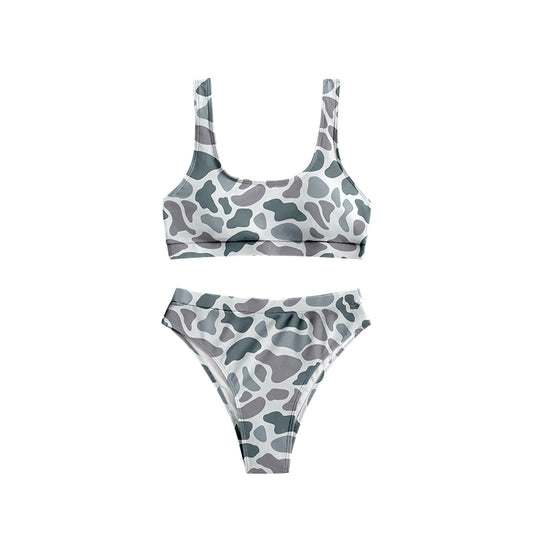 Preorder S0459 Brown and gray camouflage swimsuit for adult women