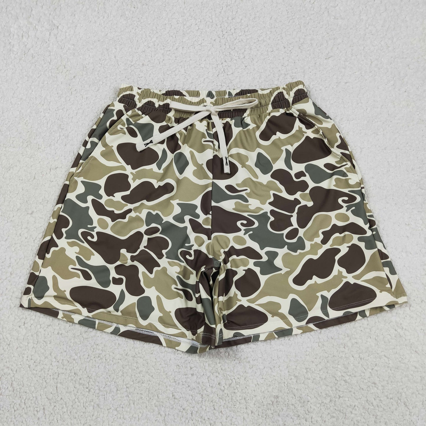 New S0474 Adult Man Swimwear Gray Green Brown Camouflage Swim Trunk 202605 RTS