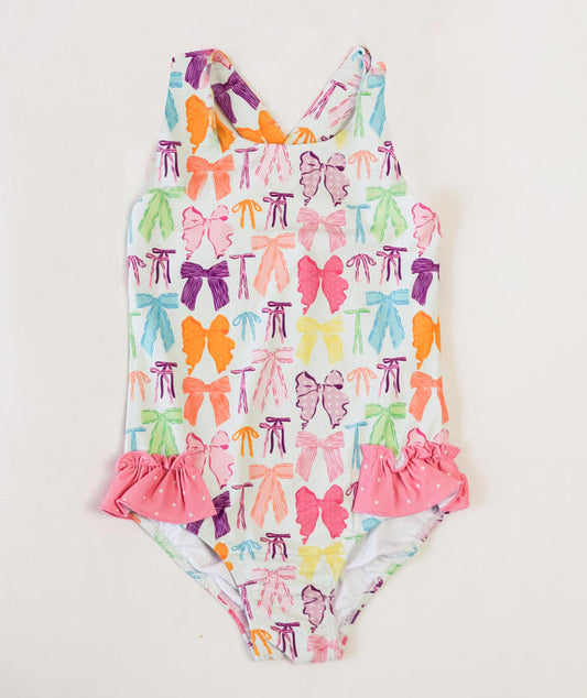 Preorder S0531 colored bow sleeveless romper baby girls Boutique Summer clothes  202502