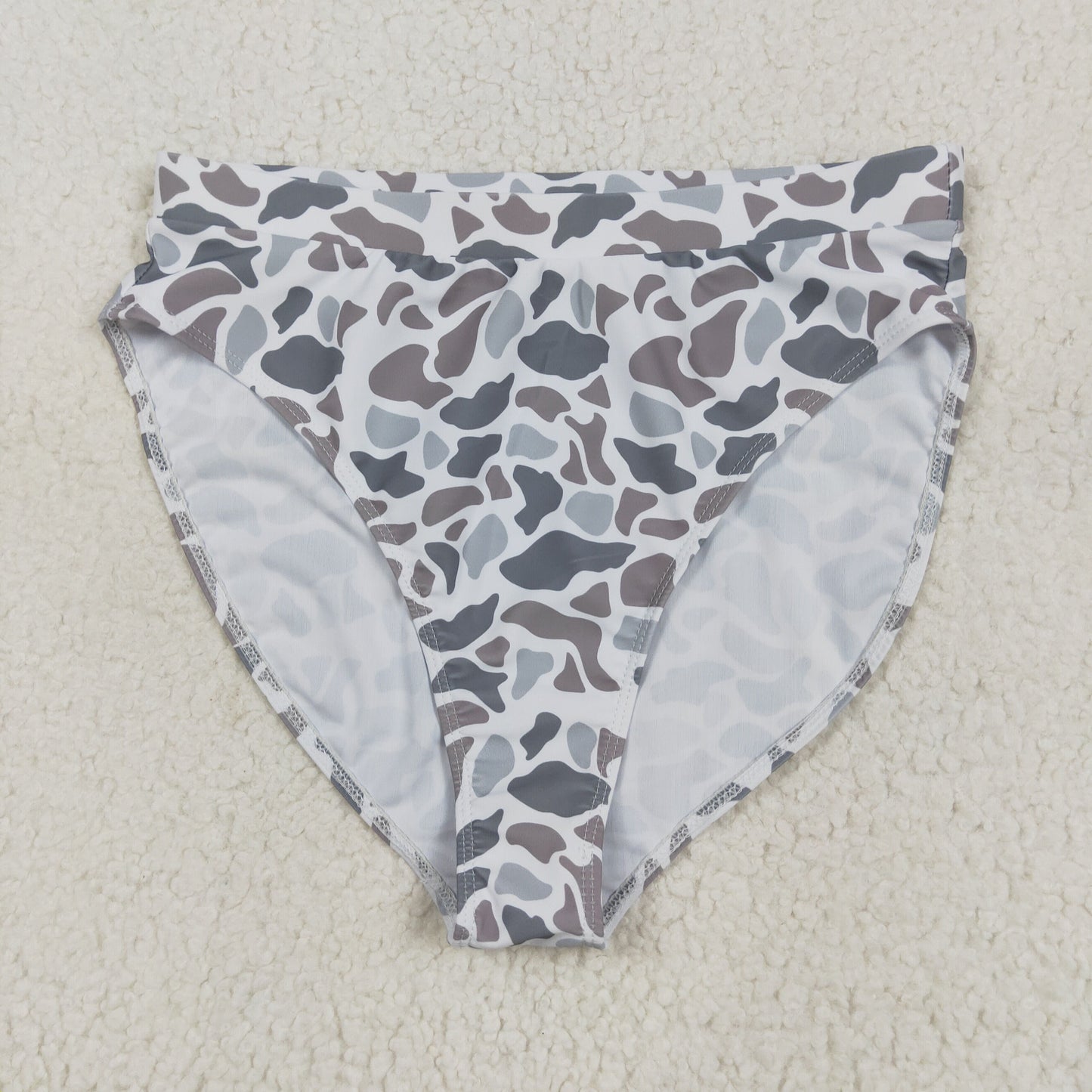 S0557  Women Gray Camo Swimming Briefs 202506 RTS