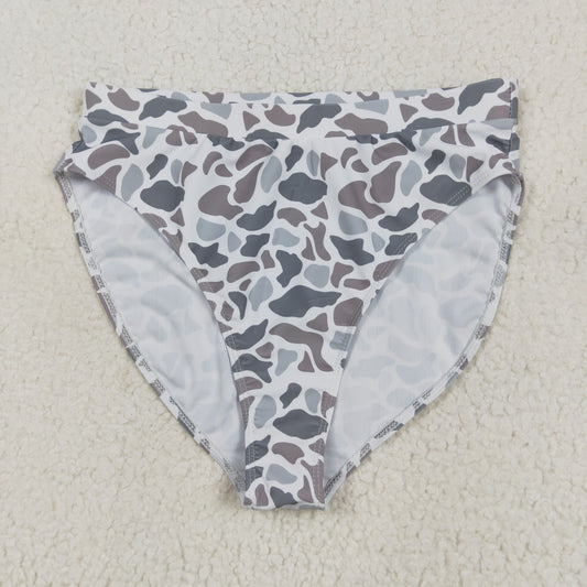 S0557  Women Gray Camo Swimming Briefs 202506 RTS