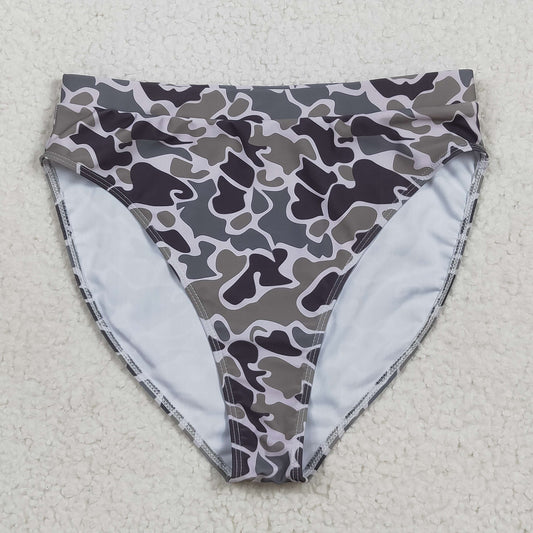 S0574 Women Gray Camouflage Swimming Briefs 202507 RTS