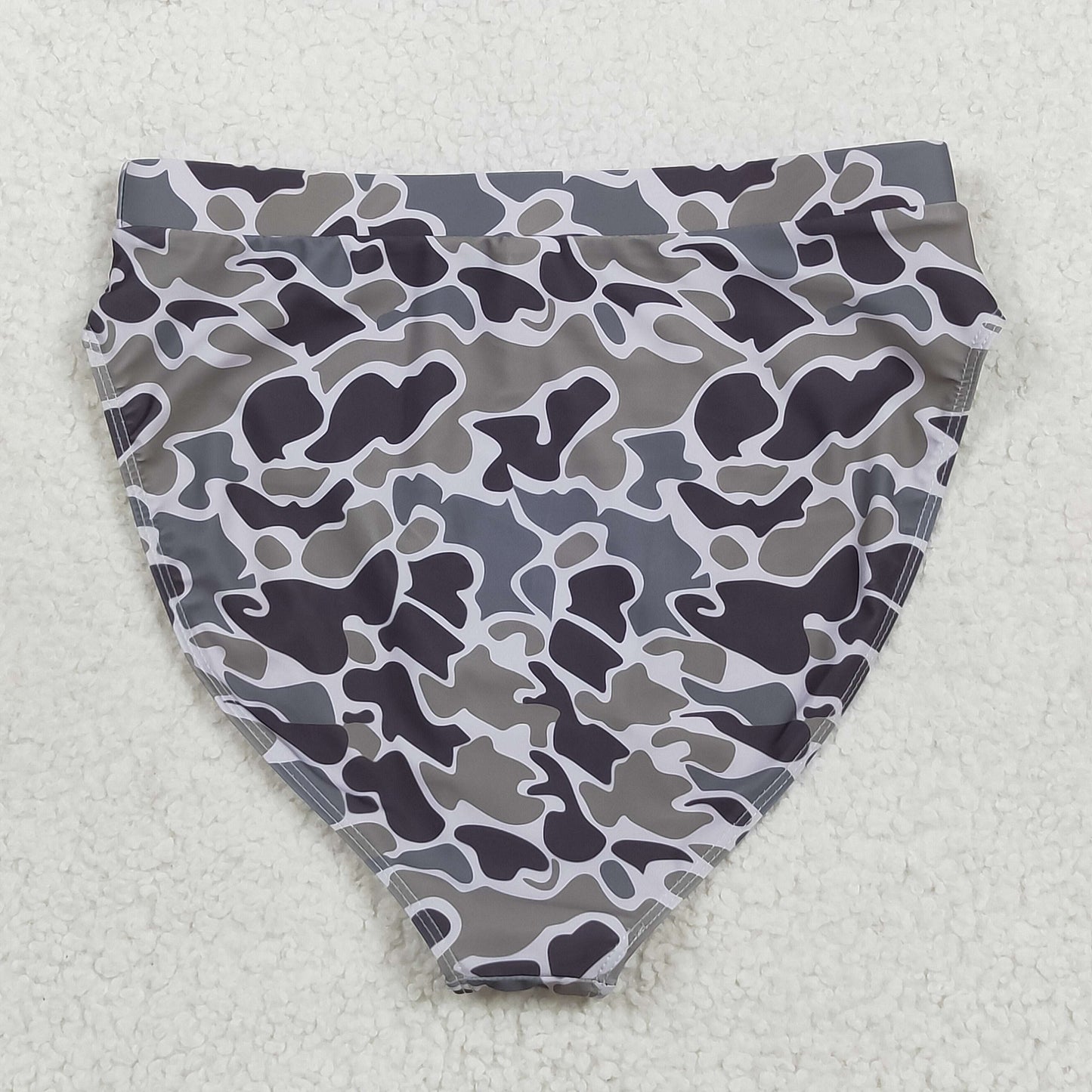 S0574 Women Gray Camouflage Swimming Briefs 202507 RTS