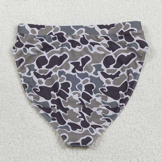 S0574 Women Gray Camouflage Swimming Briefs 202507 RTS