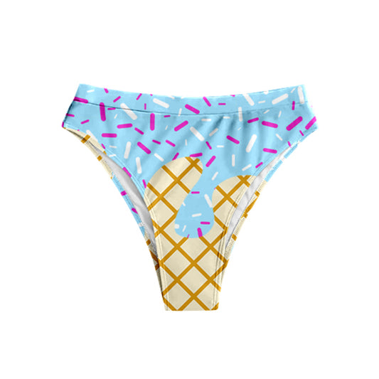 S0576 preorder Waffle Ice Cream Drip Light Blue Women Swimming Briefs 202508