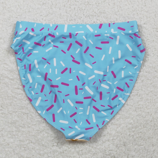 S0576 Waffle Ice Cream Drip Light Blue Women Swimming Briefs 202603 RTS