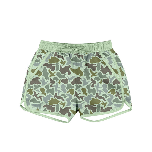 MOQ 8 Preorder S0581 Duck Hunting Camouflage Green Shorts Boys Swimming Trunks 202510