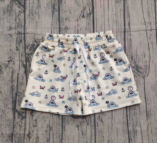 NO MOQ Preorder S0584 Crab Starfish Anchor Shark Yellow Shorts Boys Swimming Trunks 202511