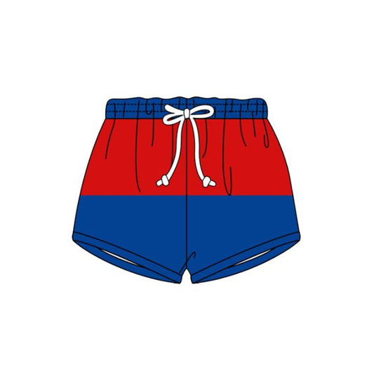 MOQ 5 PCS Preorder S0646 4th of July Red Blue Shorts Boys Swimming Trunks 202511