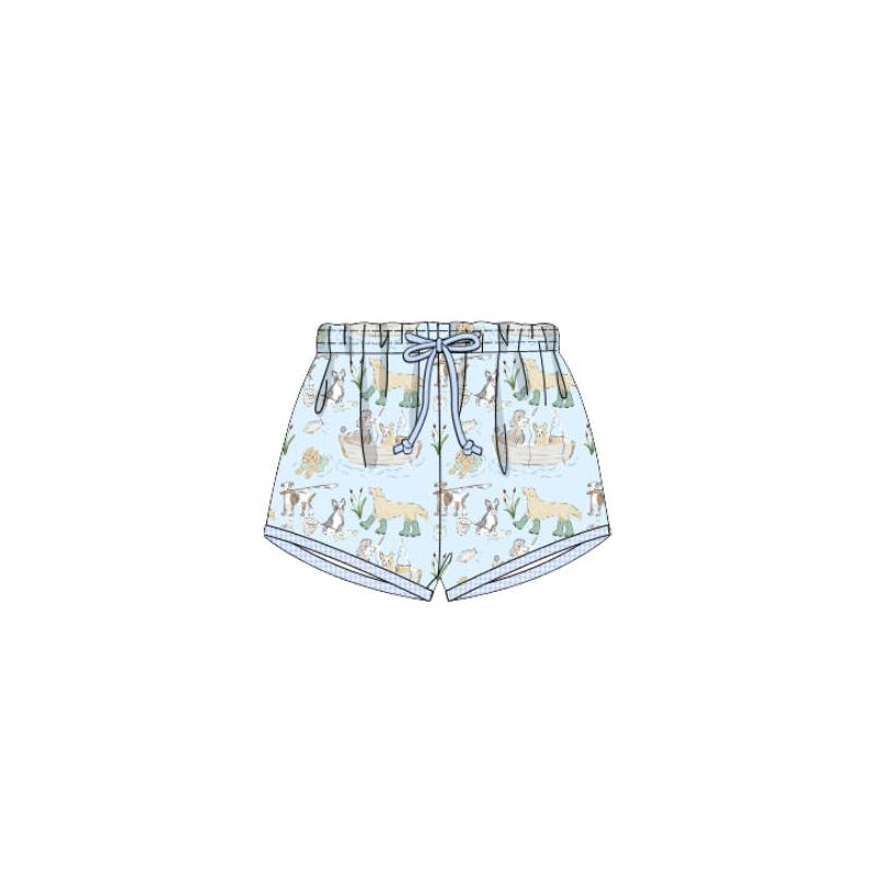 MOQ 5 PCS Preorder S0702 Puppy Light Blue Shorts Boys Swimming Trunks 202512