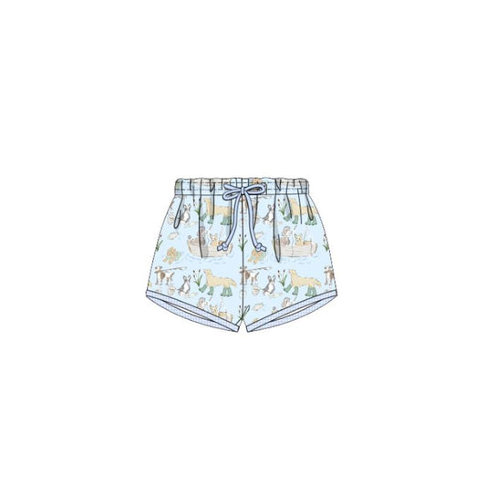 MOQ 5 PCS Preorder S0702 Puppy Light Blue Shorts Boys Swimming Trunks 202512
