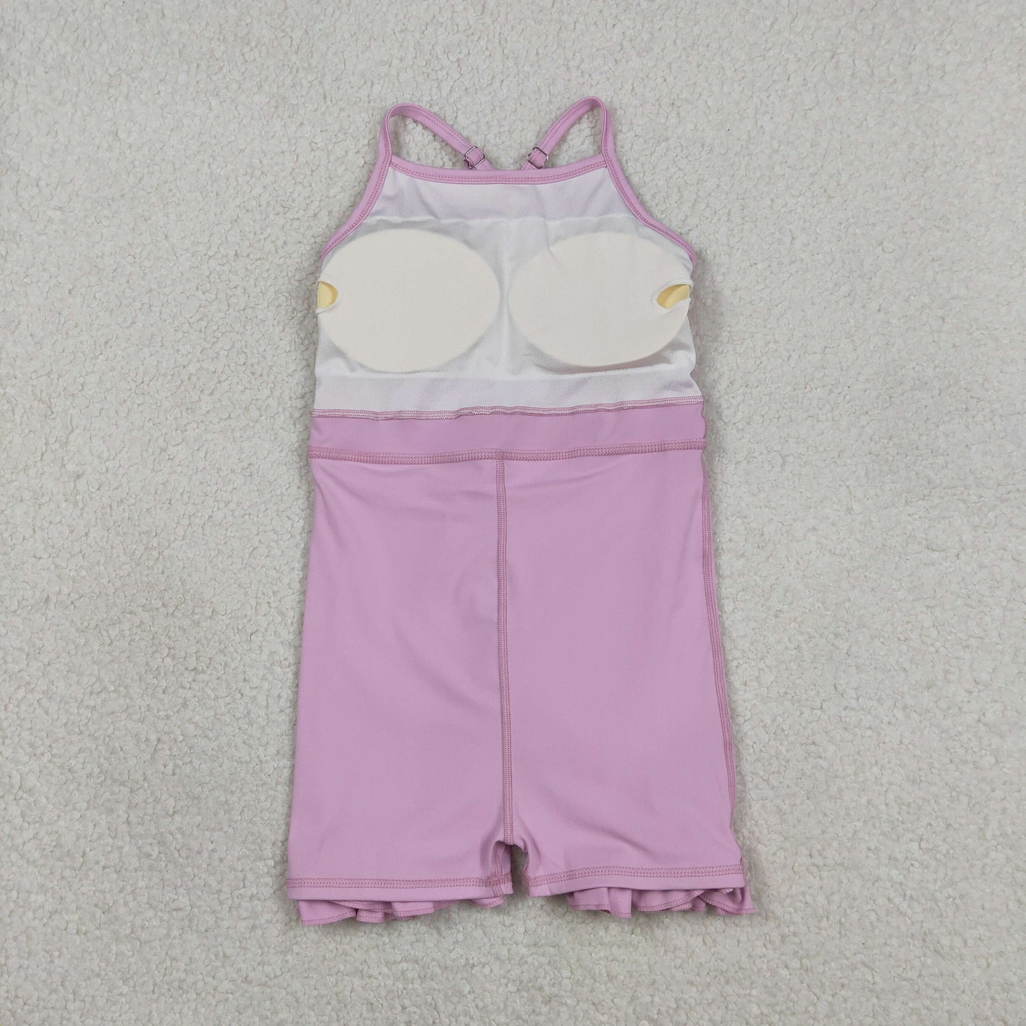 S0712 Solid Purple Pink Halter Yoga Dresses for Girls 202603 RTS