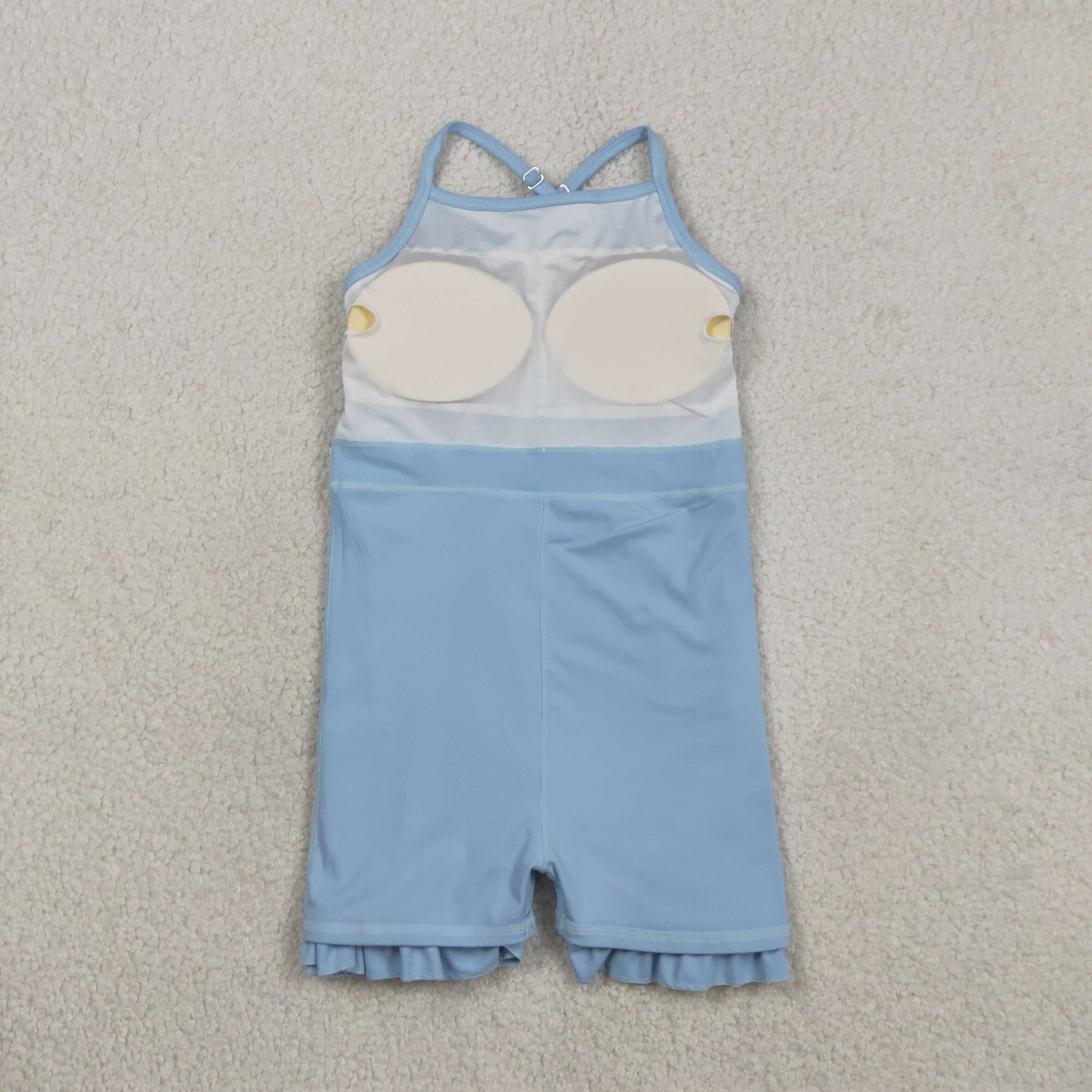 S0713 Sky Blue Halter Yoga Dresses for Girls 202603 RTS
