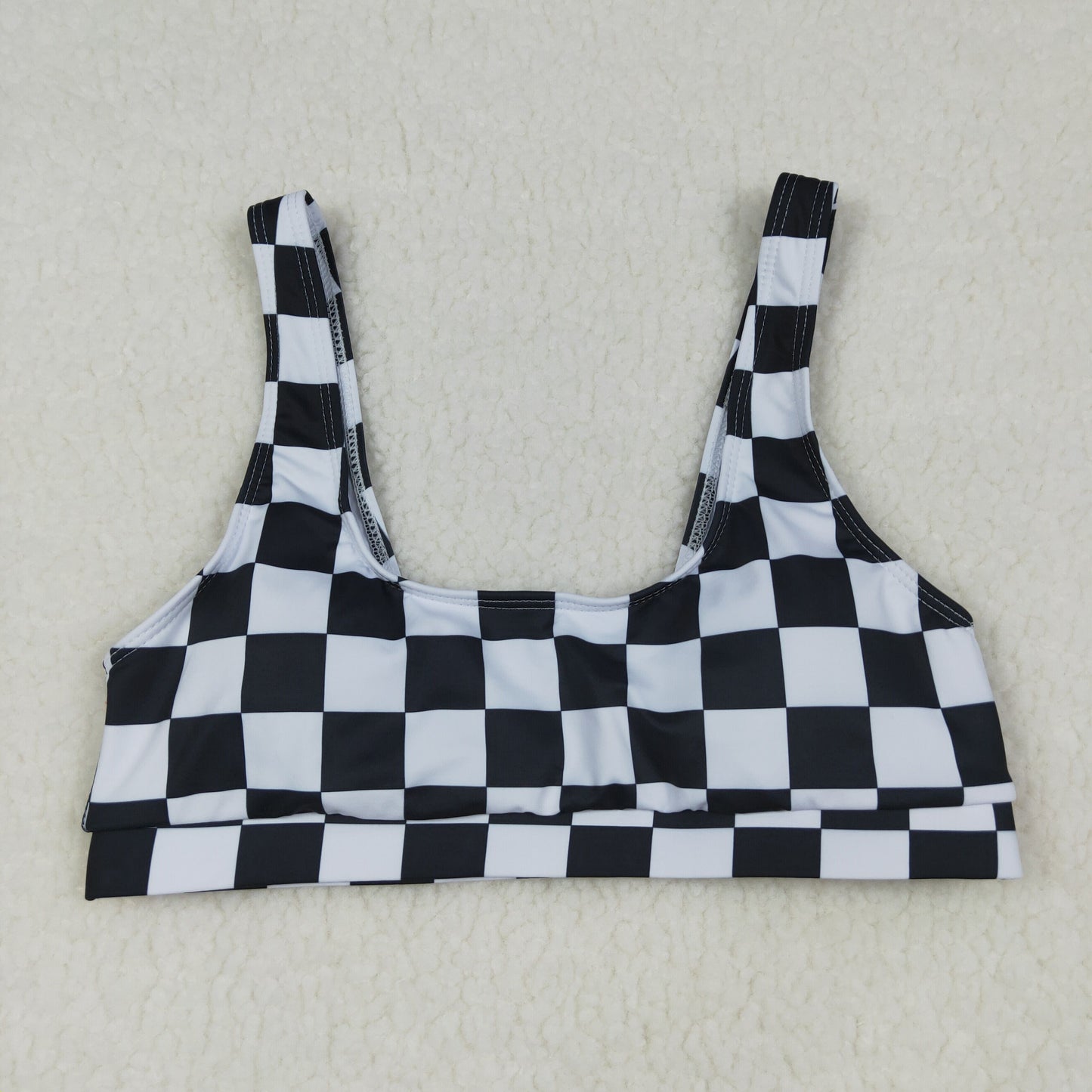 S0736 Adult Female Black White Plaid Vest High Quality 202603 RTS