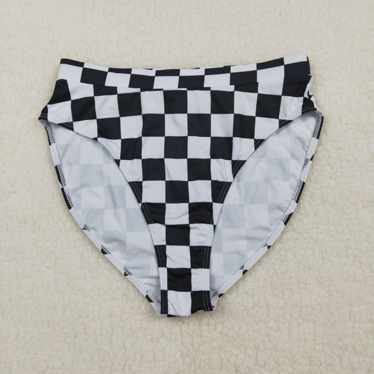 S0737 Adult Female Black White Plaid Briefs High Quality 202603 RTS