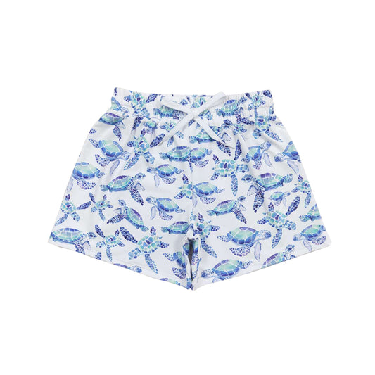 MOQ 5 PCS Preorder S0763 Turtle Blue White Shorts Boys Swimming Trunks 202603