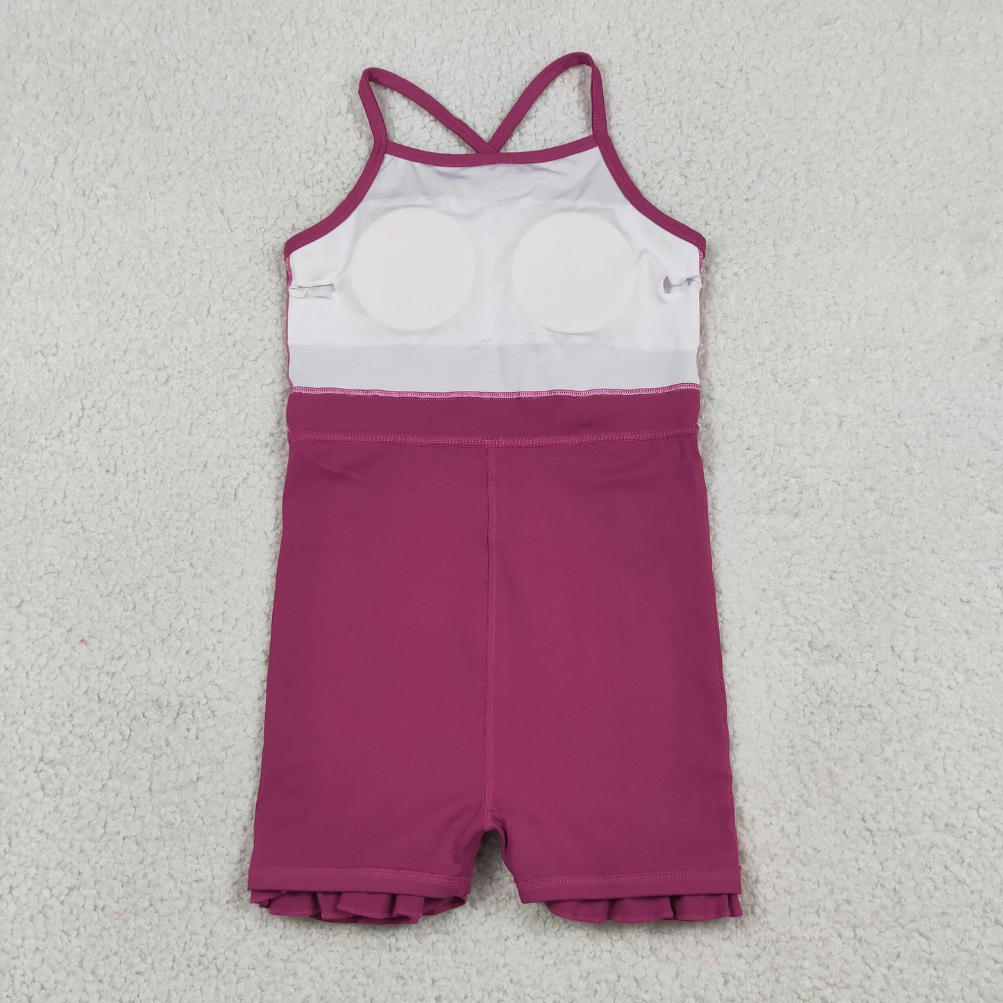 S0778原sku-SS0441 Solid Purple Ruffle Halter Yoga Dresses for Girls 202605 RTS
