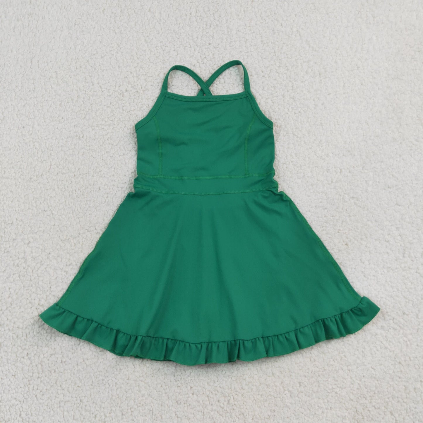 RTS S0782 toddler clothes green girl sports yoga summer dress athletic dress