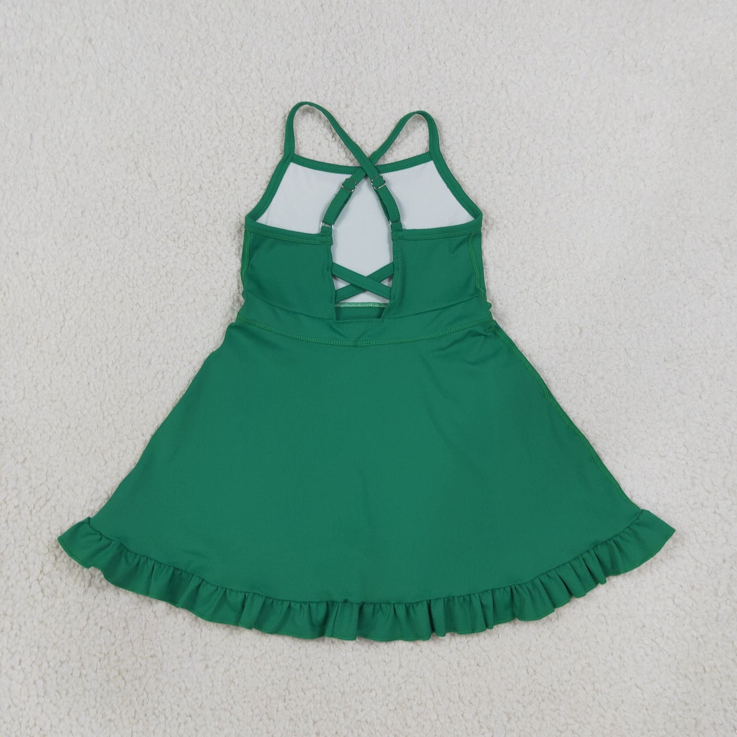 RTS S0782 toddler clothes green girl sports yoga summer dress athletic dress
