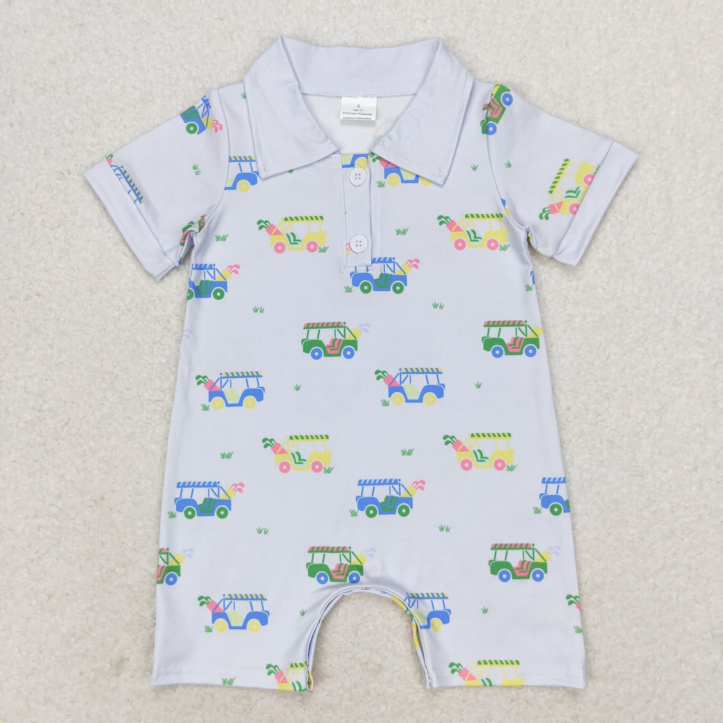 SR0982 Golf tour car Blue Short sleeve romper High quality summer baby romper