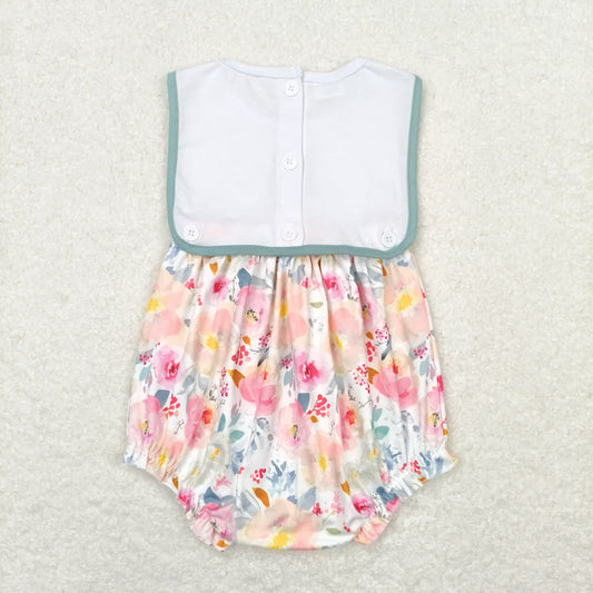 SR0989 Embroidered I Love Mom Floral Sleeveless Girls Bubble Rompers RTS 202508