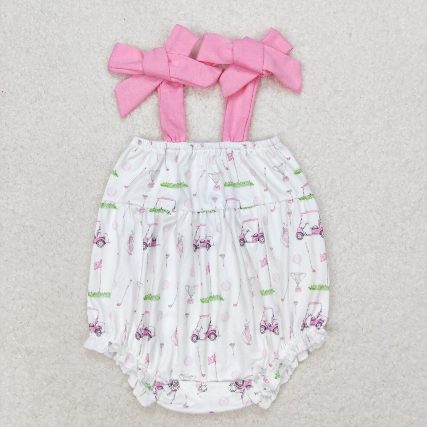 SR1069 Golf pink and white camisole romper High quality baby rompers wholesale