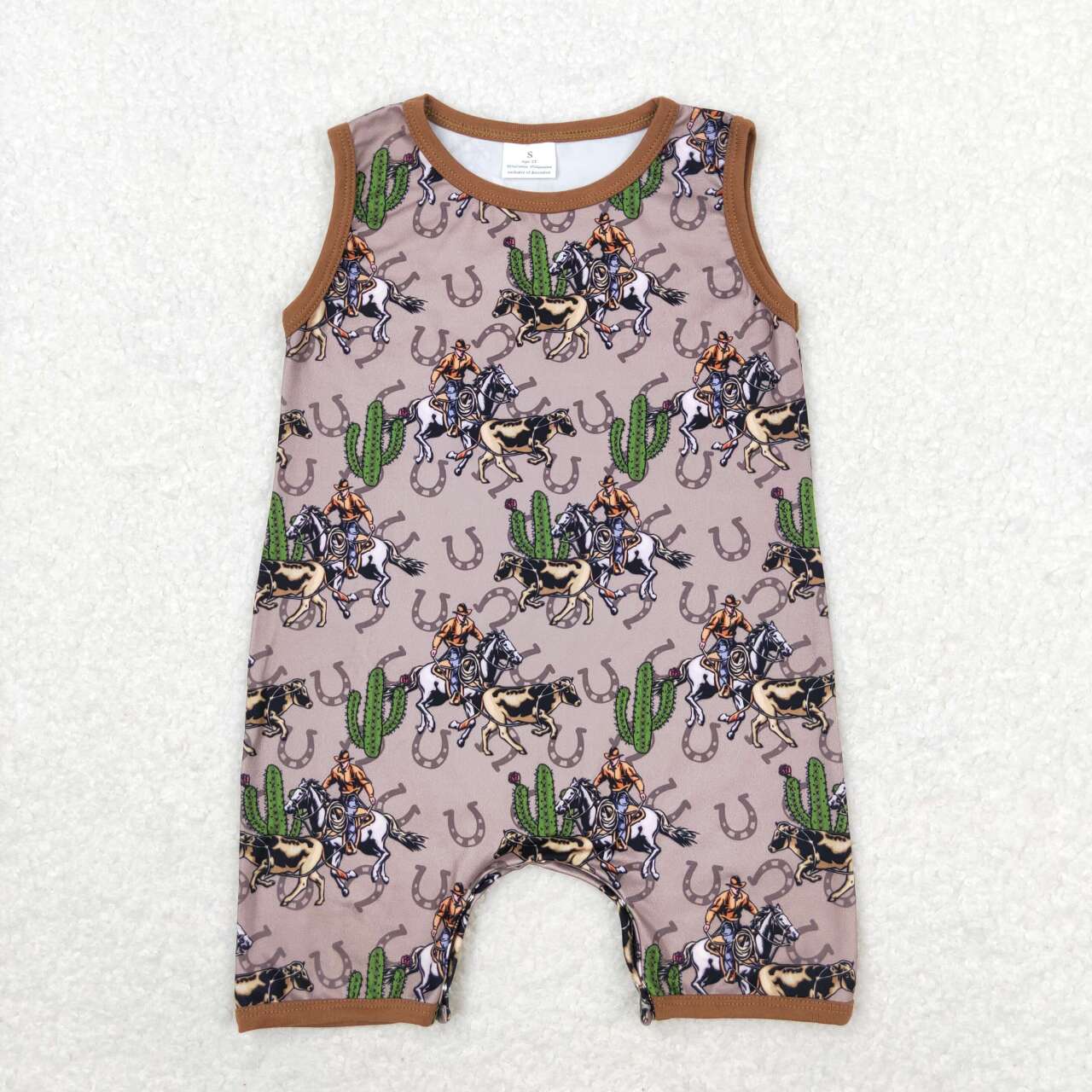 SR1101 Cactus riding brown sleeveless romper high quality wholesale girls jumpsuits