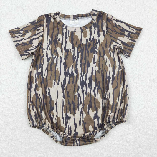 SR1253 Brown Black Striped western Girls Short Sleeve Romper RTS 202501