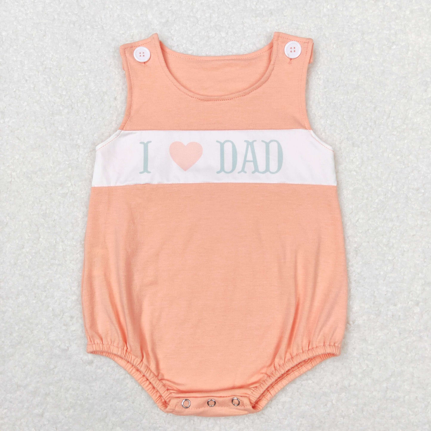 SR1350 l love dad letter pink orange vest romper high quality wholesale rompers for girls