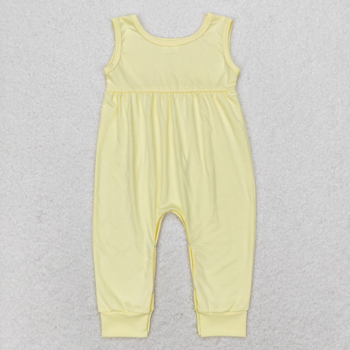 SR1447 Yellow sleeveless romper High quality knitted romper baby