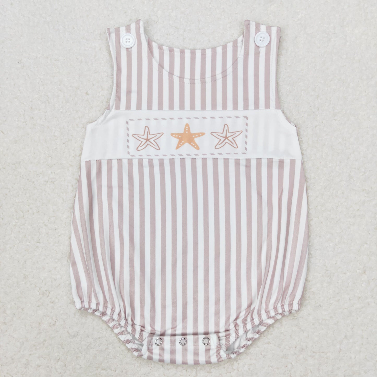 SR1487 Starfish striped vest romper High quality baby romper custom bamboo