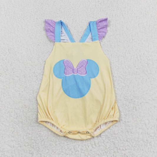 SR1560 Bow-tied mini Mickey Yellow Tank Top Onesie