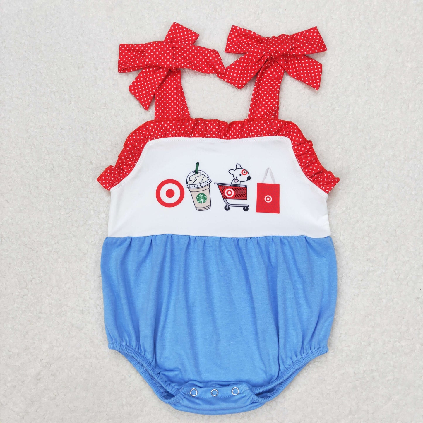 SR1605 target Puppy Target Red Lace Blue vest romper High quality sleeveless baby romper