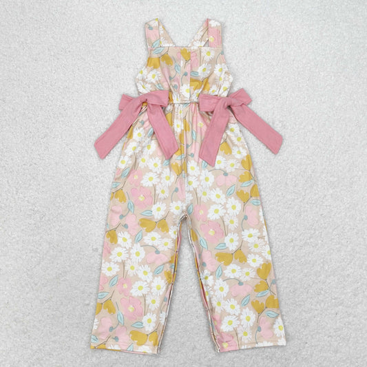 SR1674 Brown yellow flowers romper high quality baby chinese rompers