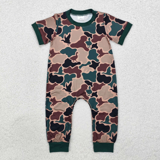 SR1816 Duck Camouflage Dark Green Short Sleeve Boys Romper RTS 202511