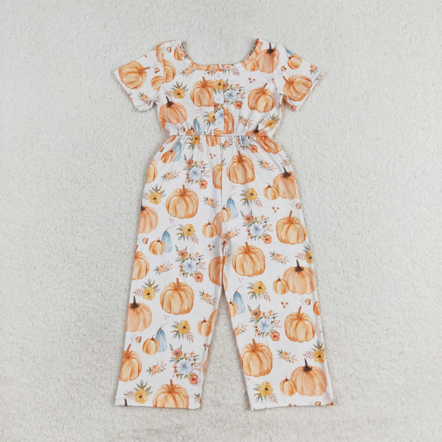 SR1880 RTS pumpkin flower short sleeve onesie