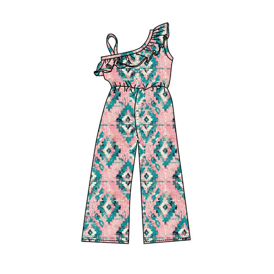 Preorder SR1978 Geometric light pink camisole jumpsuit