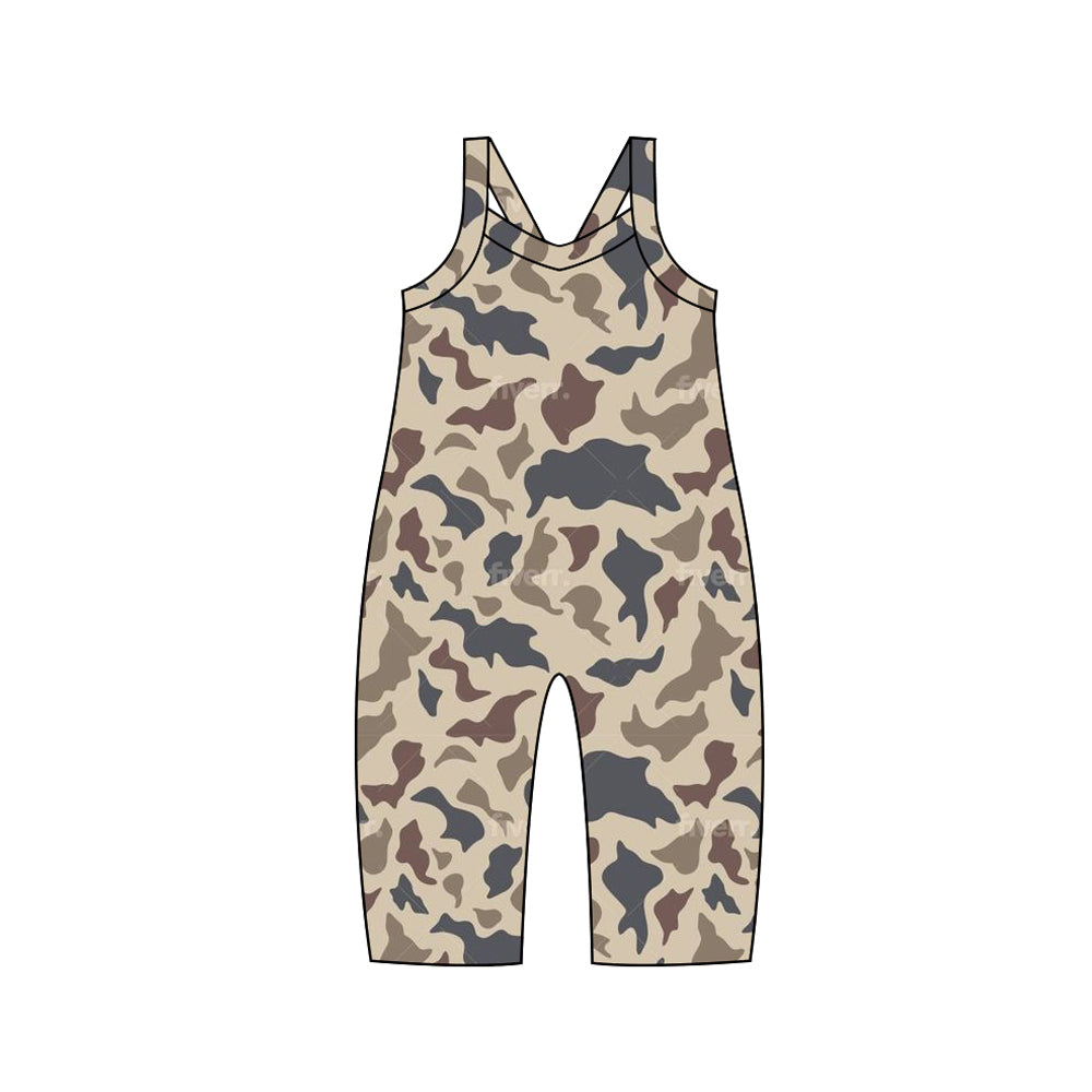 Preorder SR1983 Camouflage light brown sleeveless onesie high quality wholesale