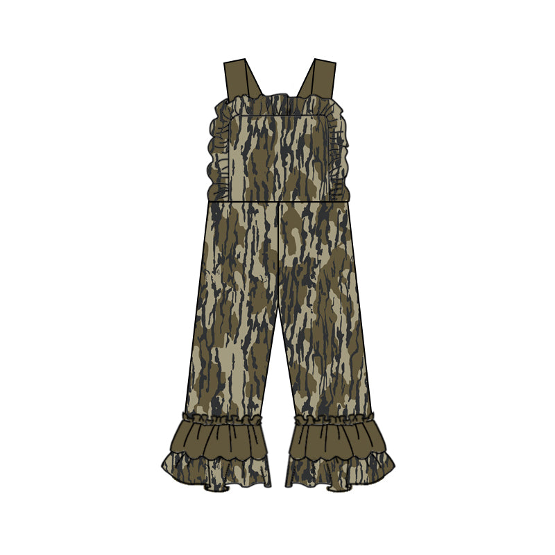 Preorder SR1989 Camo green lace strap jumpsuit