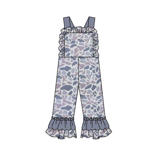 Preorder SR1993 Camo grey blue lace strap jumpsuit